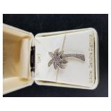10Kt gold and diamond necklace, pendant is a palm