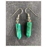 Beautiful pair of malachite earrings