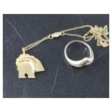 2 Pieces of jewelry including a piece of  sterling