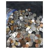 Large bag lot of foreign coins