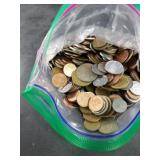 Large bag lot of foreign coins