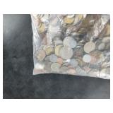 Large bag lot of foreign coins
