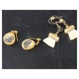 2 Alaskan old ivory earring sets: 1 are miniature