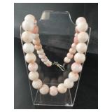 Coral bead necklace with turned and polished beads