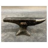 Miniature John Deere cast iron anvil 7" long