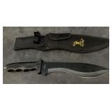 Outdoor knife, with kopis blade, polymer handle, a