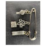Quilting themed charm pin