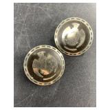 Pair of Thunderbird earrings with black enamel