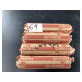 4 Rolls of wheat cents