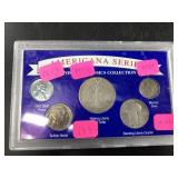 Americana Series coin collection with 3 old silver