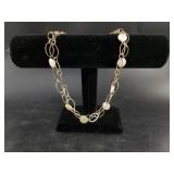 Freshwater pearl necklace with 2 statement rings s