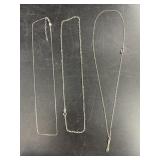 3 Sterling silver chains