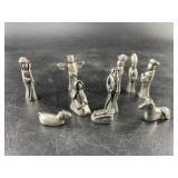 Fabulous tiny pewter Nativity scene, tallest piece