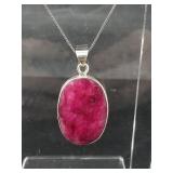 Sillimanite andsterling silver pendant and chain