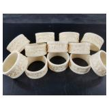 Lot with 12 Ivory napkin rings, each individually