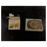 Lot of 2:  vintage pair of Chinese 18kt gold and j