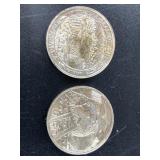 2 Troy oz. of .999 fine silver including 2 1990 ha