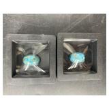 2 Blue stone cabochons