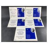 5  14kt Gold miniature Washington quarters, each m