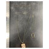 Assorted jewelry including 14kt ring, gold filled