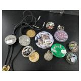 Bolo ties and pins