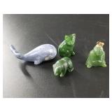 Jade and lapis lazuli carvings