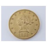 1853 Gold eagle $10 in sleeve