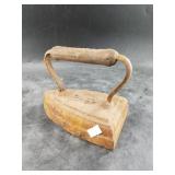 Antique clothes iron with broken handle