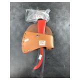 Small hatchet with polymer handle and leather shea