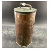 Antique Copper Flare Canister with lid.