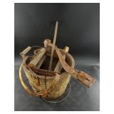 A lot including an antique wash roller, a lead sme
