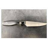 Handmade Caping Knife with a black linen micarda h