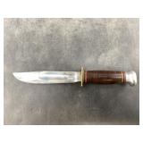 Marbles Hunting knife with stacked leather handle