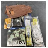 Mosquito net, driving gloves, trigger locks, etc.