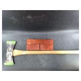 Vintage Narrow double bit axe, with new handle and
