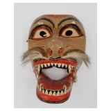 Fantastic old wood walrus mask, either Japanese or