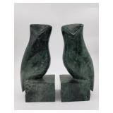 Pair of stunning art Nouveau owl bookends, about 7