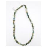 Lovely jade bead necklace with turned and polished