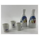 Lot with 2 sake pitchers and 3 cups all Japanese m