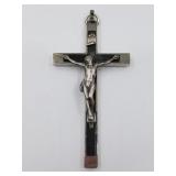 Ebony and nickel plated Crucifix almost 5" long