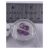 6.5ct faceted amethysts