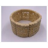 Bone carved stretch bracelet