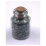 Small jar of polished turquoise pebbles, (can be u