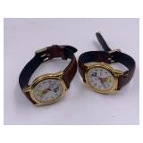 Two Mickey Mouse wrist watches with band, batterie