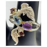 Lovely art nouveu style sterling silver ring with