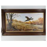 Canvas Giclee of a pheasant in flight, in need of
