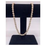 Champagne pearl necklace with silver clasps, about
