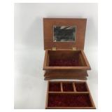Beautiful hand made cherry wood lidded jewelry box
