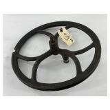 Cast iron pulley wheel off a treadle powered sewin
