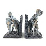 Pair of early Medieval Knight bookends
